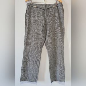 Evan Azzari Vintage  ankle cropped linen blend wide leg pants, Sz 10